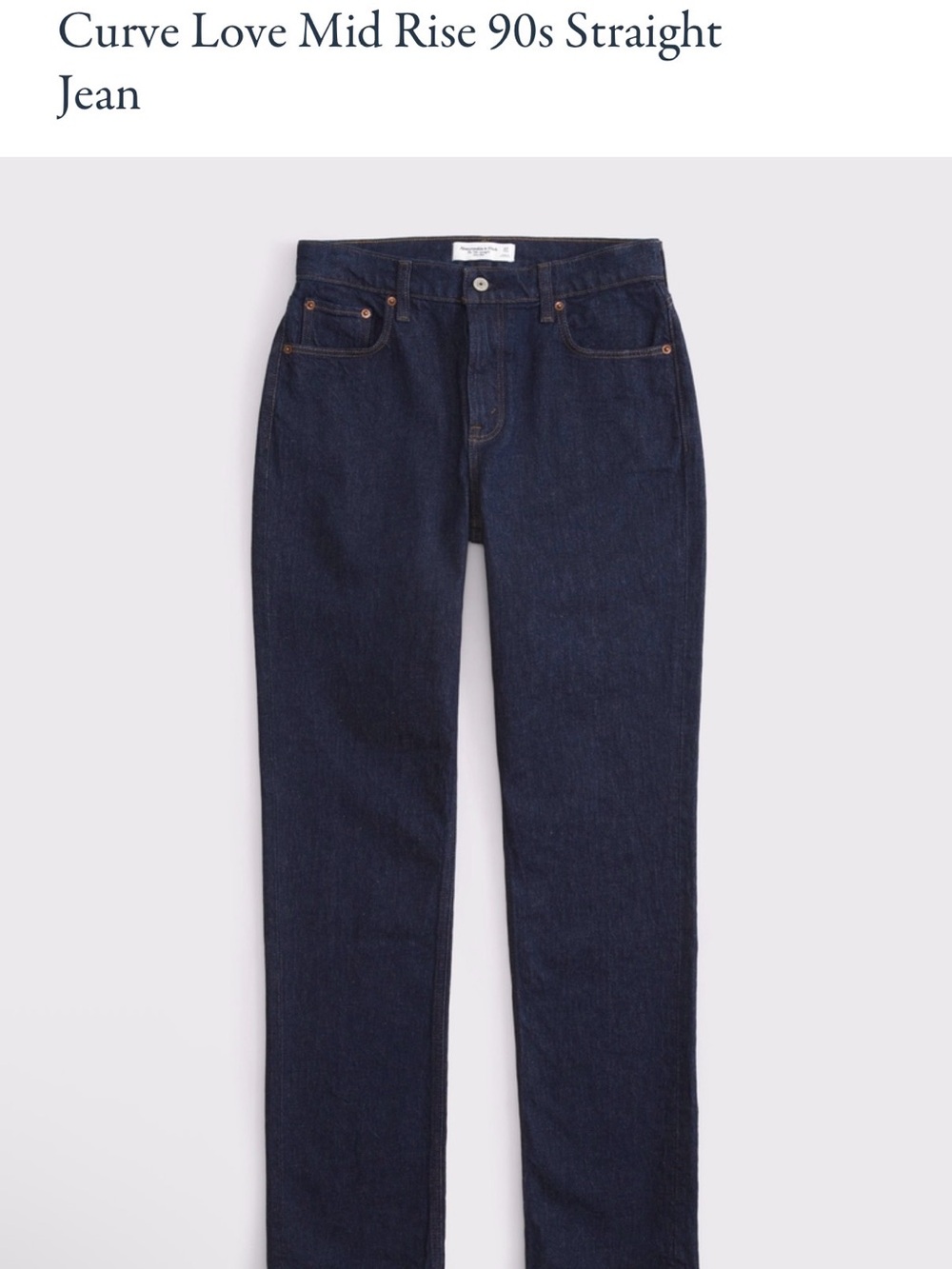 Abercrombie & Fitch Curve Straight Leg Jeans - Dark Indigo (Size: Curve 31)